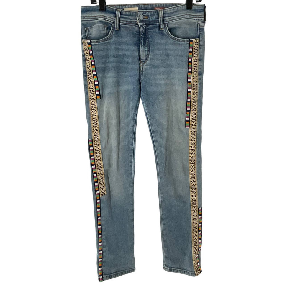 Anthropologie PILCRO AND THE LETTERPRESS EMBROIDERED SLIM BOYFRIEND